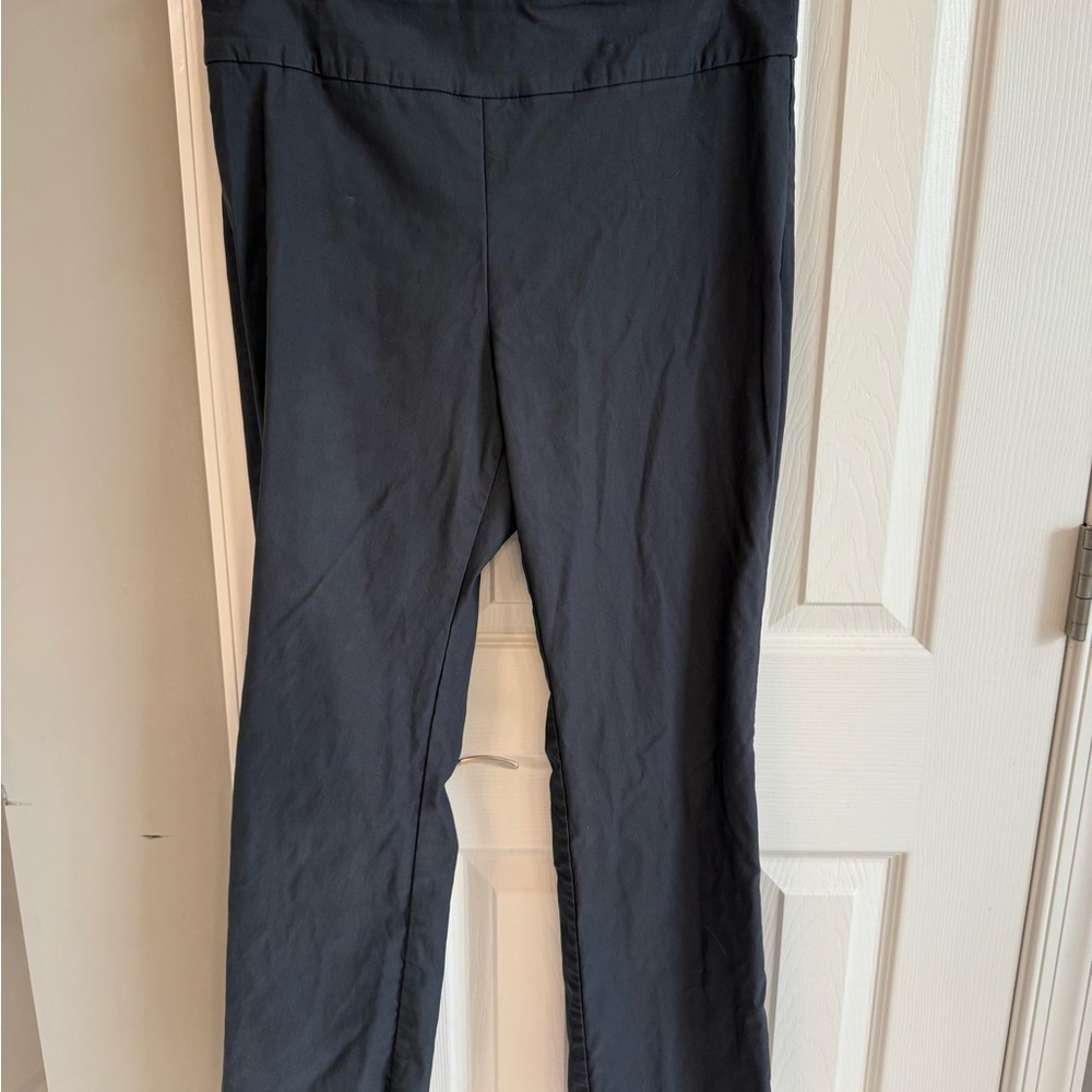 Tribal Gray Straight Leg Pants with Elastic Waistband
